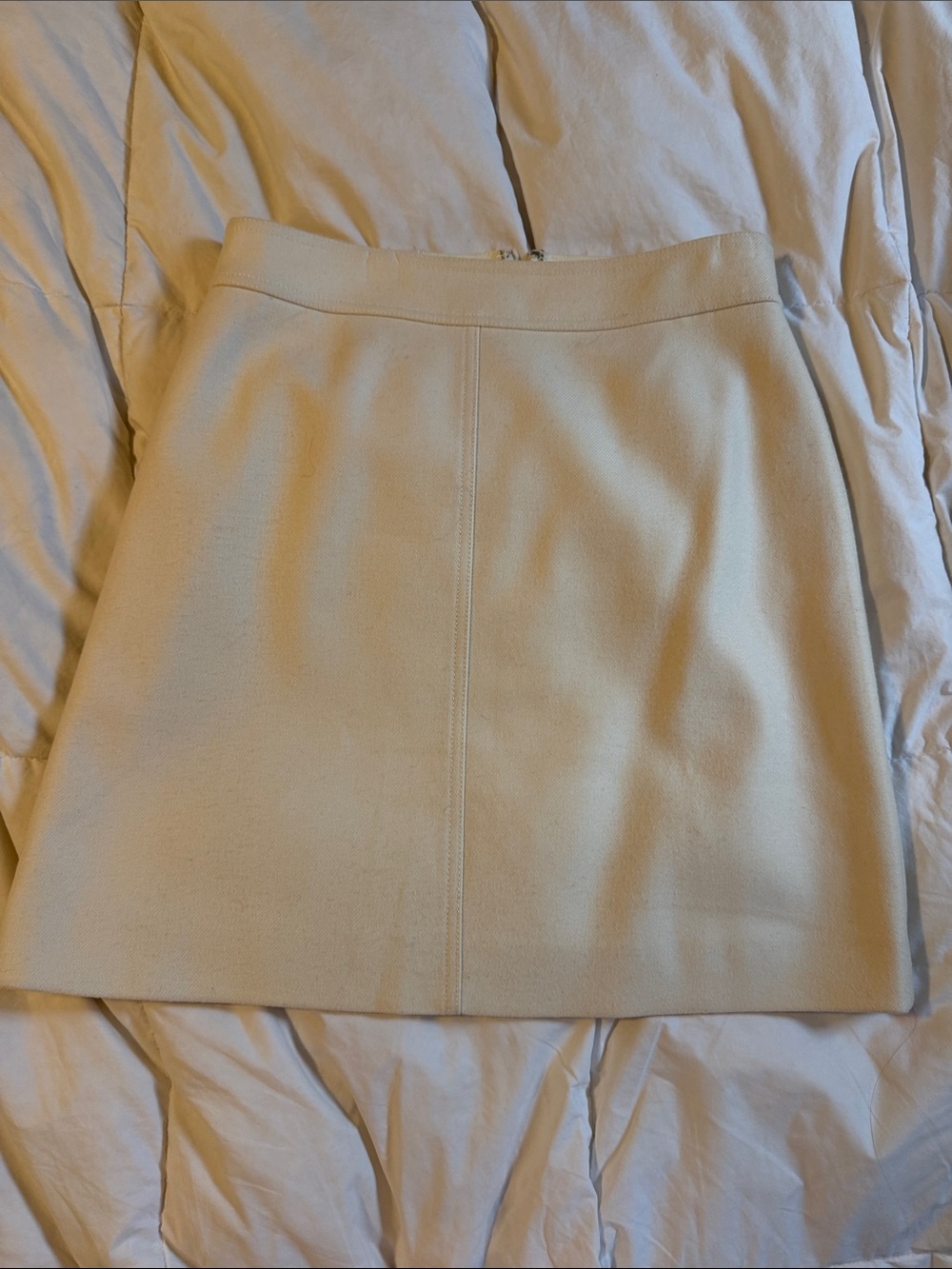 J. Crew Cream 100% wool Mini A-Line Skirt